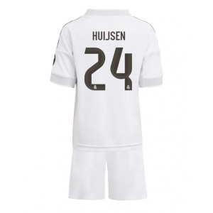 Fotbalové Dres Real Madrid Dean Huijsen #24 Dětské Domácí Oblečení 2025-26 Krátký Rukáv (+ trenýrky)